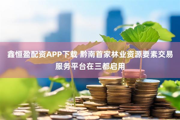 鑫恒盈配资APP下载 黔南首家林业资源要素交易服务平台在三都启用